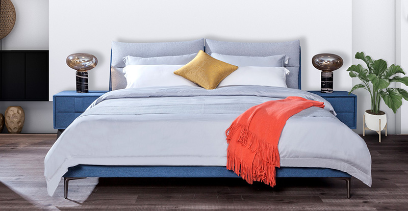 Modern Minimalist Yatak Odası Teknolojisi Bez Yatak Çift Kişilik Yatak A20002