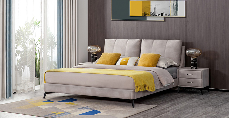 Modern Minimalist Yatak Odası Su Geçirmez, Yağ Geçirmez, Kirlenme Önleyici Teknoloji Kumaş Yatak Çift Kişilik Yatak A21002